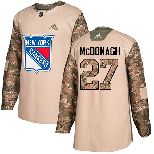 Adidas Rangers #27 Ryan McDonagh Camo Authentic Veterans Day Stitched Youth NHL Jersey - Click Image to Close